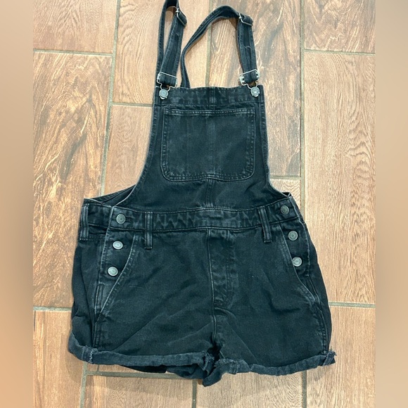Madewell size S black Jean overall shorts - Picture 1 of 2